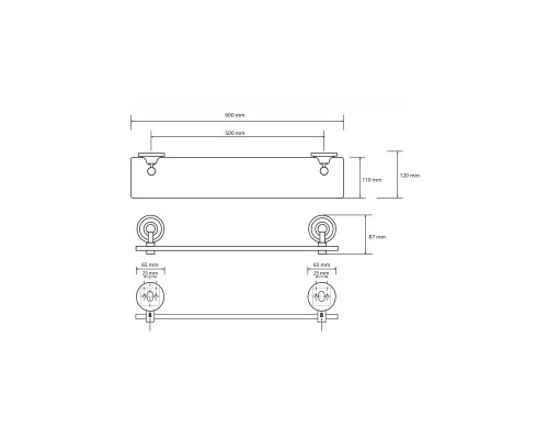 Полочка стеклянная Bemeta 144302242