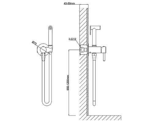 Гигиенический душ со смесителем Vincea VHFW-101MB Черный матовый