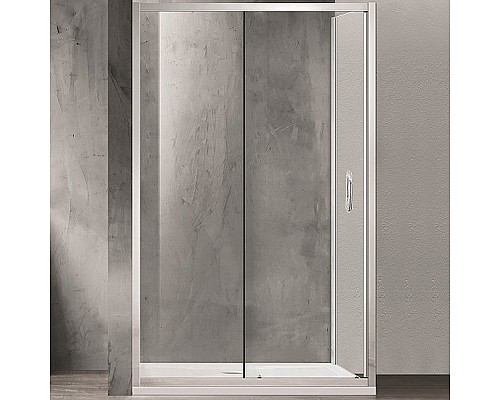 Душевой уголок Azario Milton 120х80 AZ-ND1131 L 1200 профиль Серебро стекло прозрачное