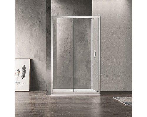 Душевой уголок Azario Milton 120х80 AZ-ND1131 L 1200 профиль Серебро стекло прозрачное