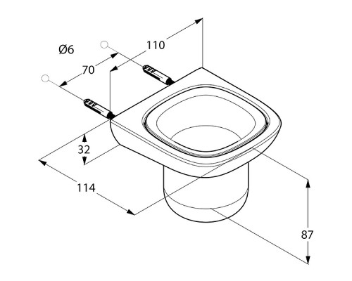 Стакан для зубных щеток Kludi Ambienta 5397505 Хром Белый