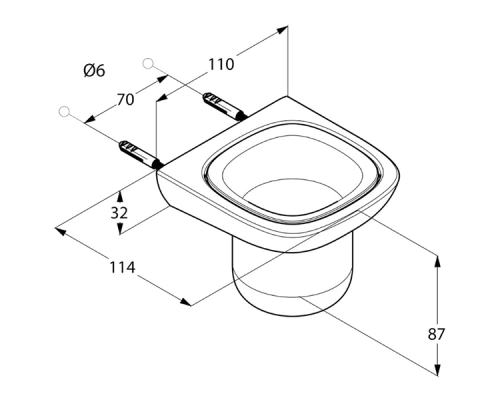 Стакан для зубных щеток Kludi Ambienta 5397505 Хром Белый