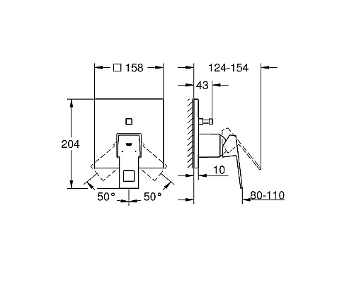 Смеситель для душа Grohe Eurocube 24062000 Хром