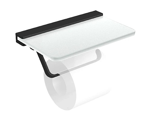 Держатель туалетной бумаги Langberger Black Edition 32041B-BP с полкой Черный матовый