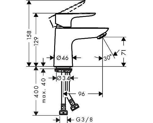 Смеситель для раковины Hansgrohe Talis E 71701000 Хром
