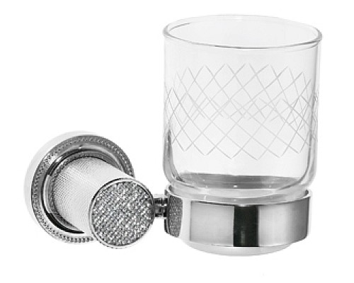 Стакан настенный Boheme RoyalE CRISTAL BLACK ХРОМ