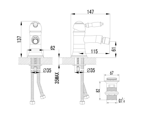 Смеситель Lemark Villa LM4808B для биде