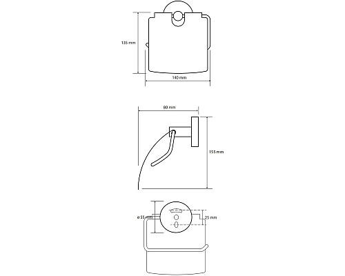 Держатель туалетной бумаги Bemeta Graphit 156112012 Антрацит матовый