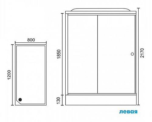 Душевая кабина Royal Bath HP 120х80 RB8120HP6-WC-L без гидромассажа