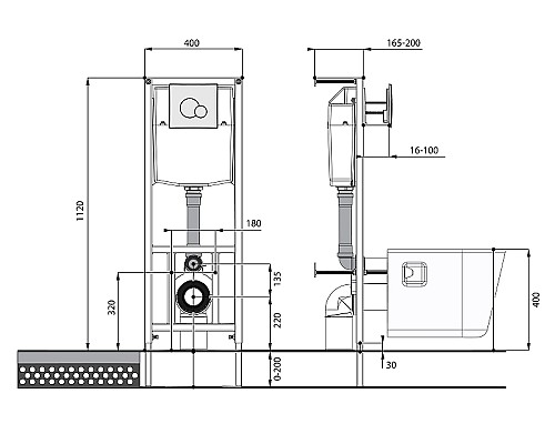 Комплект унитаза с инсталляцией Santek Бореаль Пэк 1WH302464 с сиденьем Микролифт и Белой клавишей смыва