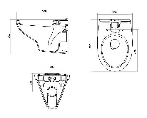 Комплект унитаза с инсталляцией Santek Бореаль Пэк 1WH302464 с сиденьем Микролифт и Белой клавишей смыва