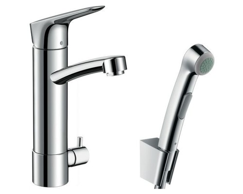 Смеситель для раковины с гигиеническим душем Hansgrohe Logis однорычажный хром