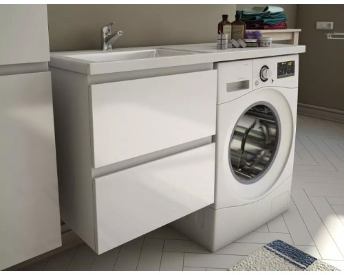 Тумба с раковиной Эстет Dallas Luxe 140 L ФР-00002923 подвесная Белая