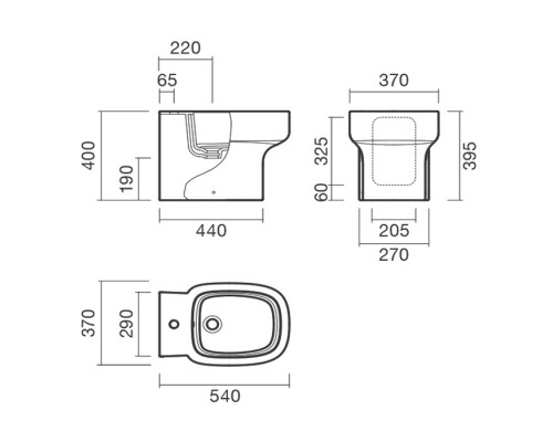 Биде Sanitana Be You S10062634900000 Белое