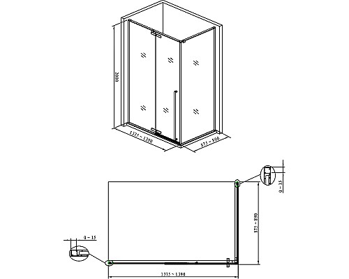 Душевой уголок Allen Brau Fantasy 140x90 3.11004-00 профиль Хром стекло прозрачное