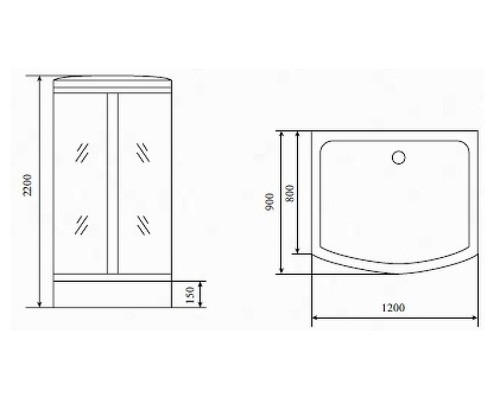 Душевая кабина Timo Standart 120x90 без гидромассажа
