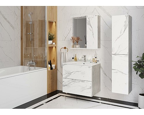 Зеркало со шкафом Onika Марбл 65.00 У 206545 Мрамор Камень бетонный