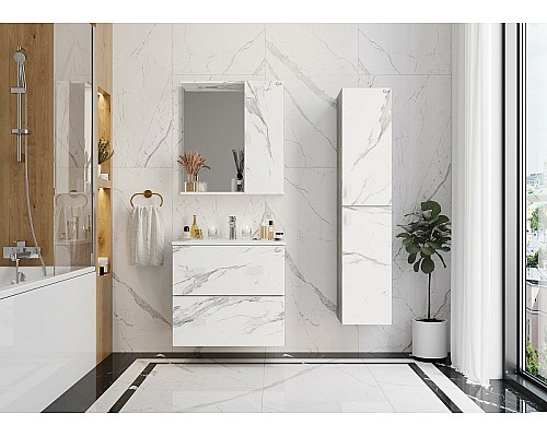 Зеркало со шкафом Onika Марбл 65.00 У 206545 Мрамор Камень бетонный