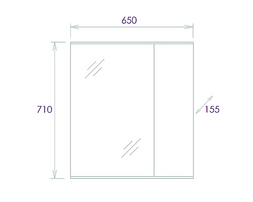 Зеркало со шкафом Onika Марбл 65.00 У 206545 Мрамор Камень бетонный