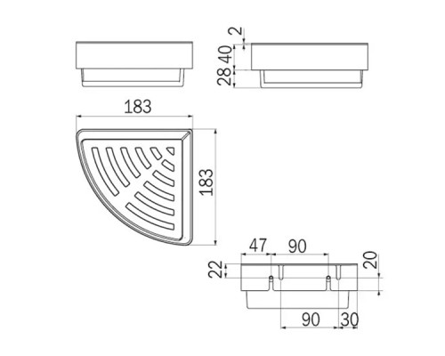 Полка корзина Inda Basket AV231AAL13 угловая Хром Белая