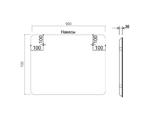 Зеркало Vincea 90 VLM-3MA900 с подсветкой c сенсорным выключателем и диммером