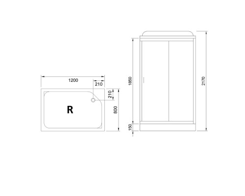 Душевая кабина Royal Bath HP 120х80 с гидромассажем