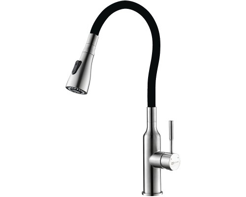 Смеситель для кухни Lemark Expert LM5082S-Black Хром матовый Черный