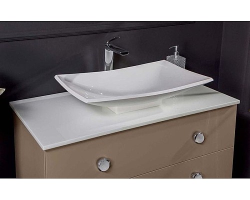 Столешница Solid Glass белая прямая 111x52см