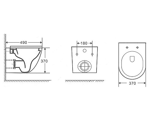 Унитаз CeramaLux 2197MHL подвесной Голубой матовый с сиденьем Микролифт