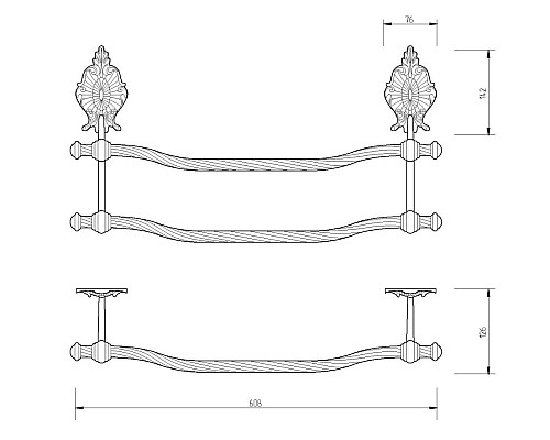 Полотенцедержатель Migliore Elisabetta 17040 двойной Хром