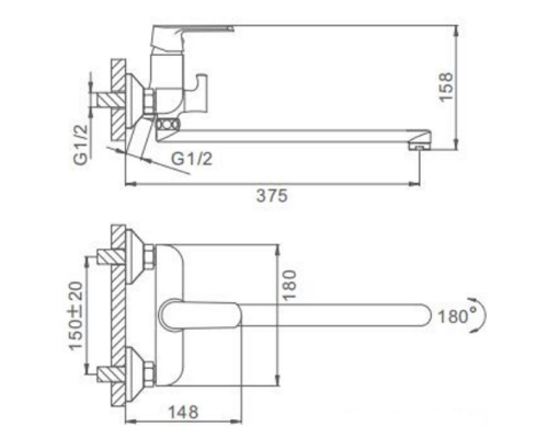 Смеситель для ванны Frap H31 F2231 универсальный Белый Хром