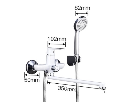 Смеситель для ванны Frap H31 F2231 универсальный Белый Хром