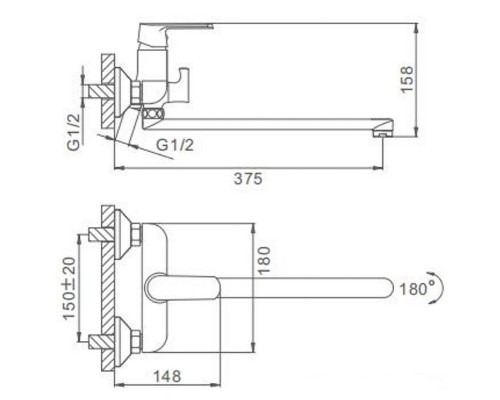 Смеситель для ванны Frap H31 F2231 универсальный Белый Хром