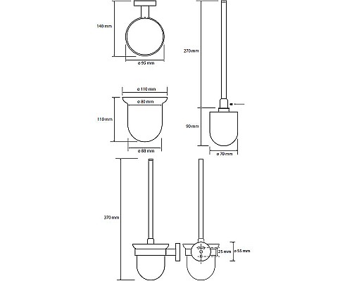 Набор аксессуаров для ванной Bemeta Omega 3 204301 Хром