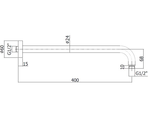 Кронштейн для верхнего душа Paffoni Lusso ZSOF034HGSP золото медовое брашированное