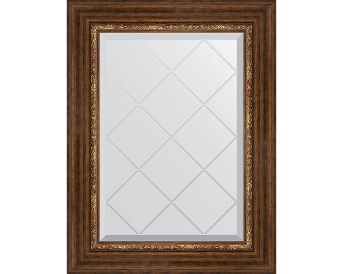 Зеркало Evoform Exclusive-G 74х56 BY 4019 с гравировкой в багетной раме - Римская бронза 88 мм