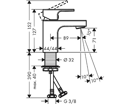 Смеситель для раковины Hansgrohe Vernis Shape 71567670 Черный матовый