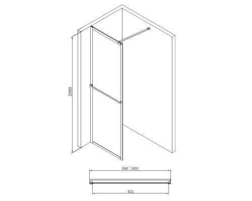 Душевая перегородка ABBER Immer Offen AG60100B