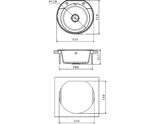 Кухонная мойка Florentina Эльба-555 20.145.C0555.102 Черная
