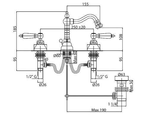 Смеситель для биде Cezares FIRST-BBS2-01-M