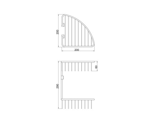 Решетка двойная угловая Veragio Basket 20x20хh29, бронза