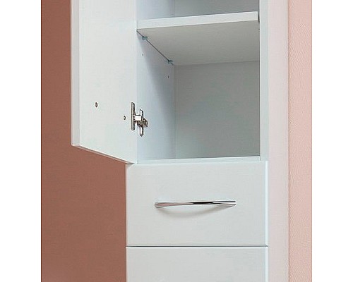 Шкаф пенал Onika Модерн 40.17 L 404009 с бельевой корзиной Белый