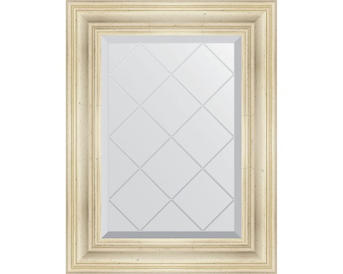 Зеркало Evoform Exclusive-G 76х59 BY 4031 с гравировкой в багетной раме - Травленое серебро 99 мм