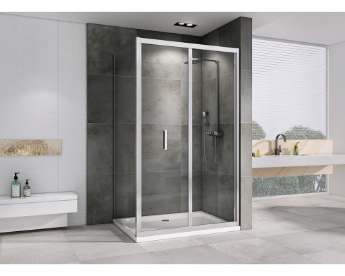 Душевой уголок Abber Sonnenstrand 110x100 профиль Хром стекло прозрачное