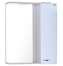 Зеркало со шкафом Onika Стиль 58.01 R 205833 с подсветкой Белое Ясень шимо светлый