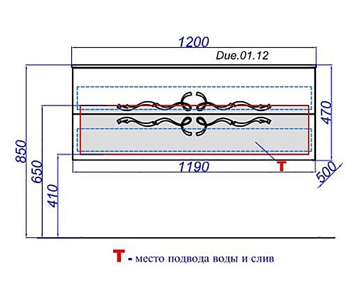 Тумба под раковину Clarberg Due amanti 120 DUE0112BLK подвесная Черная без ручек