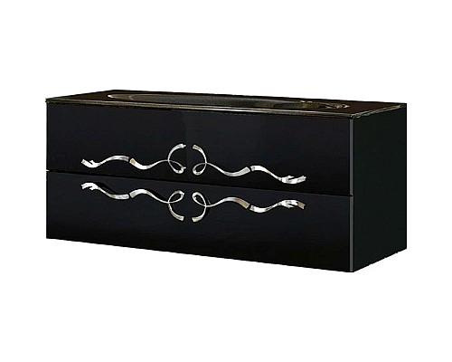 Тумба под раковину Clarberg Due amanti 120 DUE0112BLK подвесная Черная без ручек