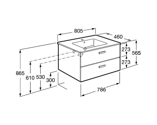 Тумба под раковину Roca Victoria Nord 80 ZRU9000031 подвесная Венге