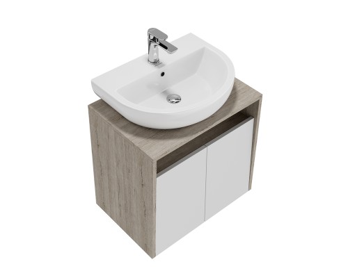 Тумба под раковину Kerama Marazzi PRO подвесная 2 дверцы 60, белая глянцевая