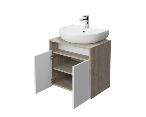 Тумба под раковину Kerama Marazzi PRO подвесная 2 дверцы 60, белая глянцевая
